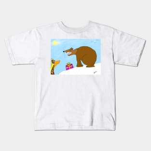 Mousie Bear just gave his bestie a gift .🎈 Kids T-Shirt